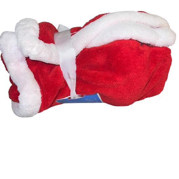 Tiddliwinks 40 in X 30 in Candy Cane Red White Fleece Child Infant Blanket NEW - Picture 4 of 7